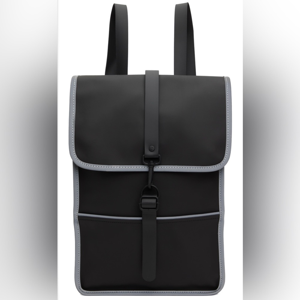 NWT Rains Black/Grey Backpack Reflective One Size